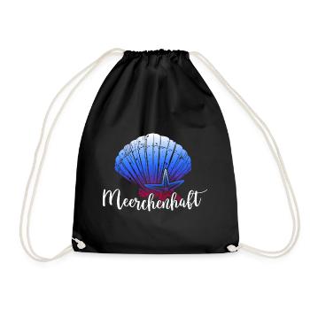 meer meerweh moin moin meerjungfrau küstenkind - Turnbeutel - Schwarz - Vorne