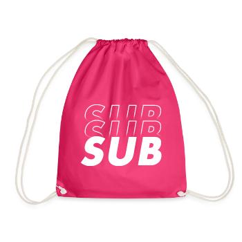 Sub Submission moderner Typographie Verlauf 3D - Turnbeutel - Fuchsia - Vorne