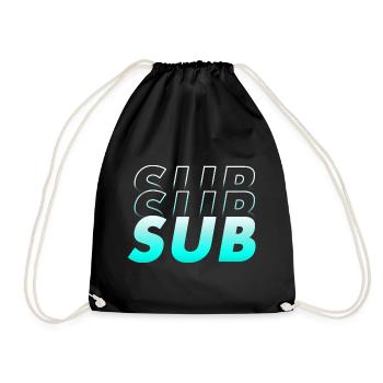 SUB - submissive - people blue gradient effect - Drawstring Bag - black - Front