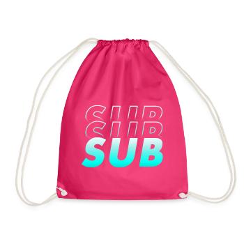 SUB - submissive - people blue gradient effect - Drawstring Bag - fuchsia - Front