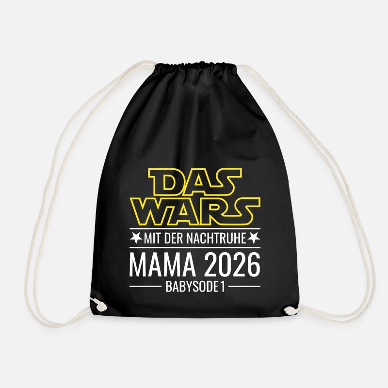 Mama 2026 - Das wars mit der Nachtruhe Babysode 1 - Turnbeutel - Schwarz