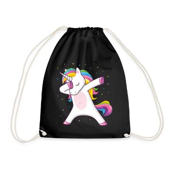 Dabbing Licorne Idée cadeau Dabbing Unicorn - Sac de sport léger - noir - Devant