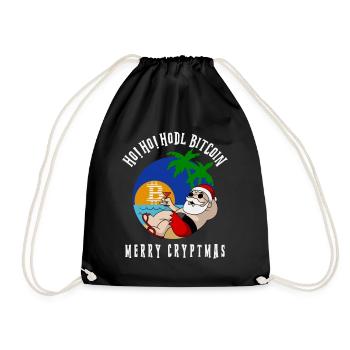 BITCOIN CHRISTMAS Gift Idea for Crypto Traders - Drawstring Bag - black - Front