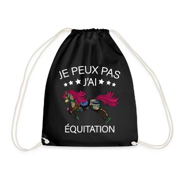 Je peux pas j'ai Equitation - Sac de sport léger - noir - Devant
