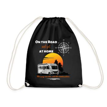 Camping Motorhome Saying English - Drawstring Bag - black - Front