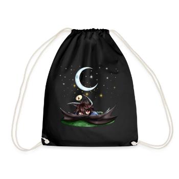 Chibi Bat - Drawstring Bag - black - Front