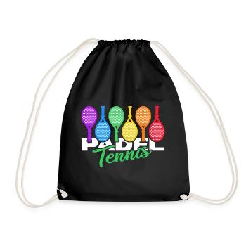 padel padel-tennis paddle padle - Drawstring Bag - black - Front