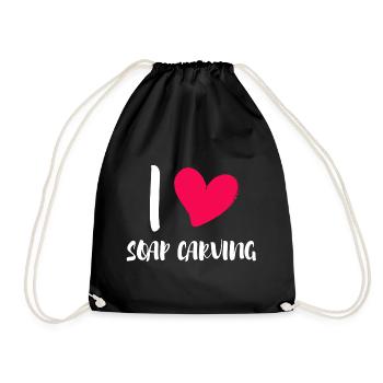 soap soap carver soap carving natural soap - Drawstring Bag - black - Front