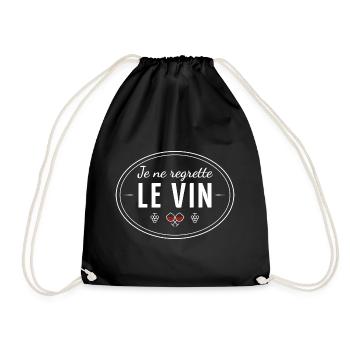 Je ne regrette le vin - Turnbeutel - Schwarz - Vorne
