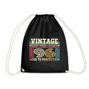 Septembre Né 1961 61ème anniversaire Cadeau - Sac de sport léger - noir - Devant