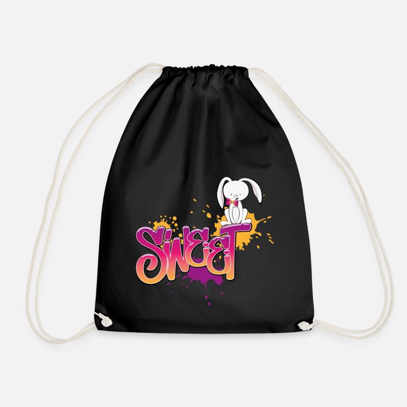 Grafitti Rabbit Sweet2 - Drawstring Bag - black