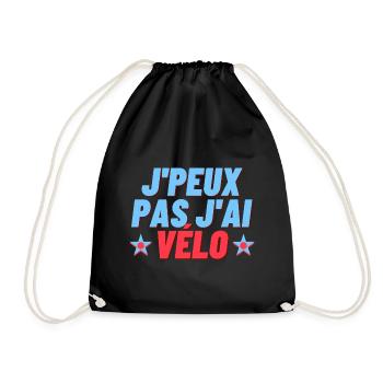 Je peux pas j ai vélo - Sac de sport léger - noir - Devant