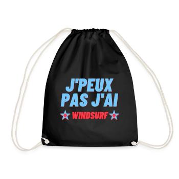 J peux pas j ai windsurf - Sac de sport léger - noir - Devant