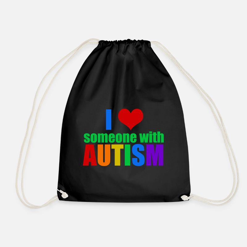 J'aime quelqu'un avec l'autisme - Sac de sport léger - noir