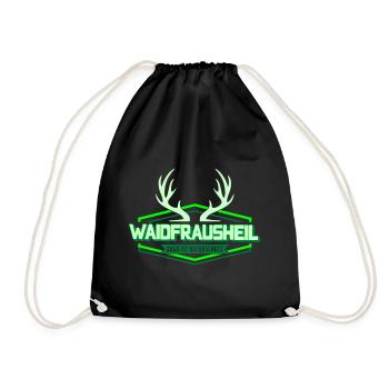 Waidfrausheil | Colors can be changed - Drawstring Bag - black - Front