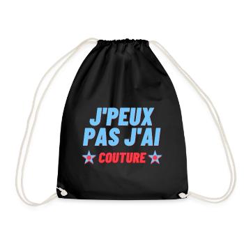 J'peux pas j'ai couture - Sac de sport léger - noir - Devant