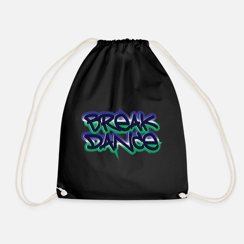 Breakdance Schriftzug - Turnbeutel - Schwarz