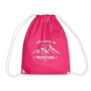 La maison est là où se trouvent les montagnes - Sac de sport léger - fuchsia - Devant