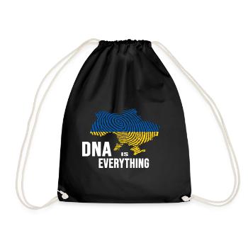 UKRAINE slava ukraini zelenskyi ukrainian DNA - Drawstring Bag - black - Front