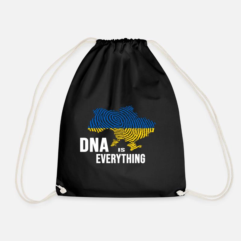 UKRAINE slava ukraini zelenskyi ukrainian DNA - Drawstring Bag - black