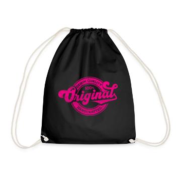 Denim original qualité rétro vintage magenta - Sac de sport léger - noir - Devant