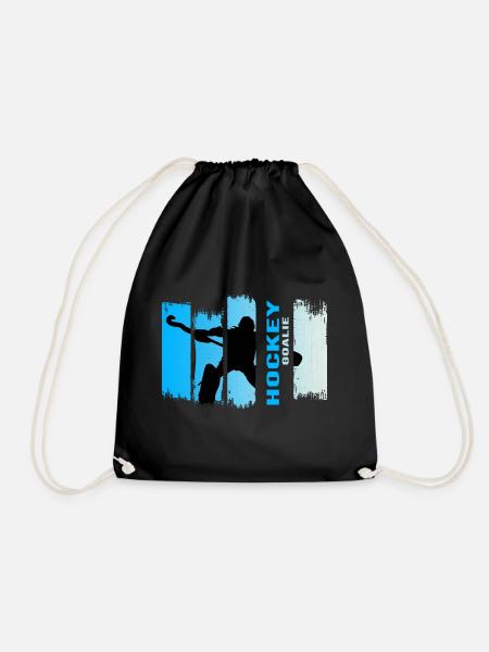 hockey I goalie blue grunge feldhockey - Turnbeutel - Schwarz