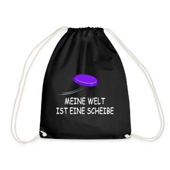 Disc Golfer Frisbee Ultimate-Frisbee Frisbee - Drawstring Bag - black - Front