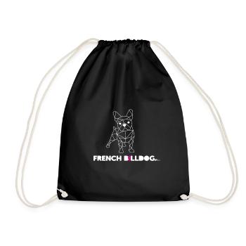 Bill the French white dog BY RF - Drawstring Bag - black - Front