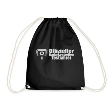 Offizieller Radarkontrollen testfahrer lustig - Turnbeutel - Schwarz - Vorne