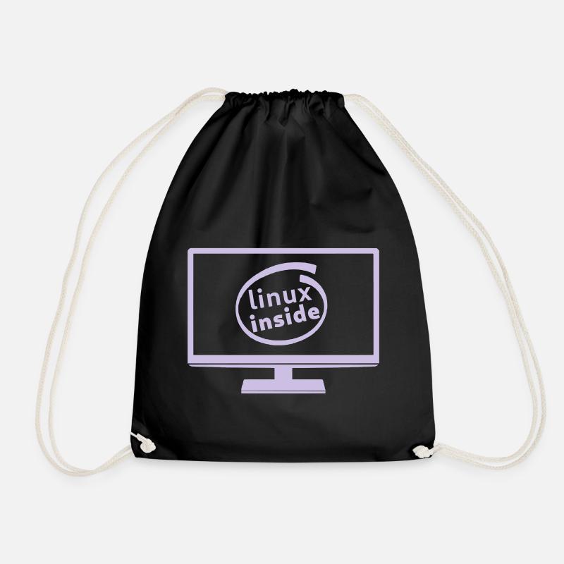 LINUX TUX PROGRAMMIERER GESCHENK VINTAGE PINGUIN - Turnbeutel - Schwarz