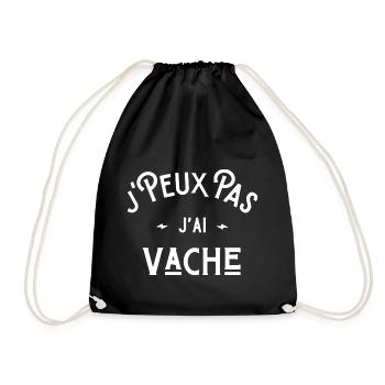 je peux pas j'ai vache cadeau humour citation - Sac de sport léger - noir - Devant