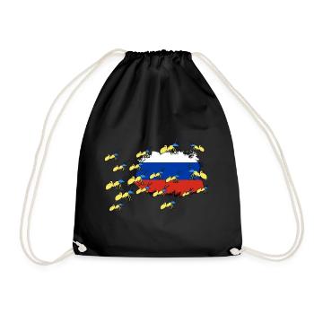UKRAINE starke ukrainische FRONT Ameise SUPPORT - Turnbeutel - Schwarz - Vorne