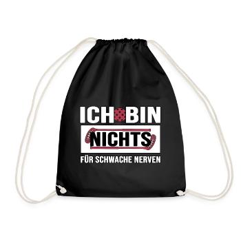 floorball unihockey floorballspieler bandy - Turnbeutel - Schwarz - Vorne