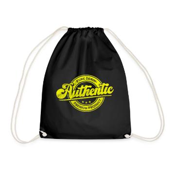 Authentic pure denim premium product vintage retro - Drawstring Bag - black - Front