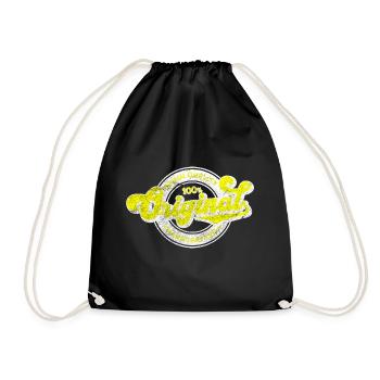 Original denim qualité rétro vintage jaune blanc - Sac de sport léger - noir - Devant