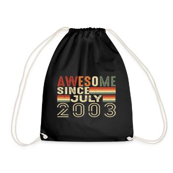 Cadeau d’anniversaire juillet 2003 Millésime juillet 2003 - Sac de sport léger - noir - Devant