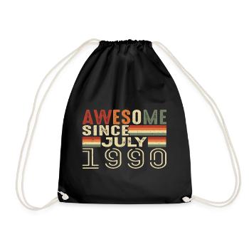 Cadeau d’anniversaire de juillet 1990 Millésime de juillet 1990 - Sac de sport léger - noir - Devant