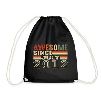 Juillet 2012 Cadeau d’anniversaire Juillet 2012 Millésime - Sac de sport léger - noir - Devant