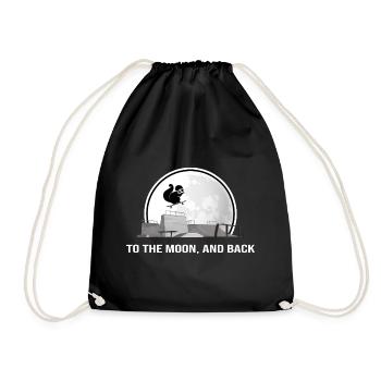 skateboard sk8 skater halfpipe - Drawstring Bag - black - Front