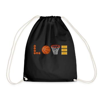 Love basketball sports slamdunk fan ball lovers - Drawstring Bag - black - Front