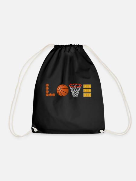Love Basketball Sport Slamdunk Fan Ball Liebhaber - Turnbeutel - Schwarz