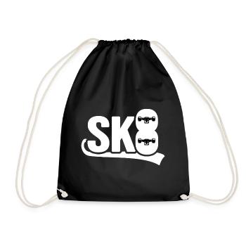 skateboard sk8 halfpipe skateboarder skate ride - Turnbeutel - Schwarz - Vorne