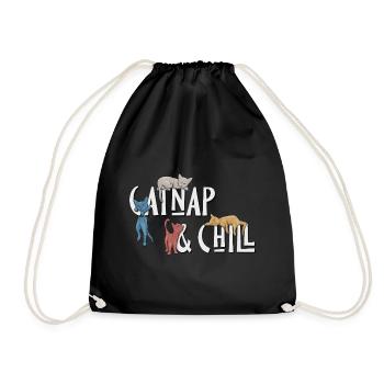 La sieste et la sieste ! Chats mignons détendus et détendus - Sac de sport léger - noir - Devant