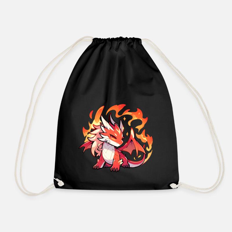 Cute Fire Dragon - Turnbeutel - Schwarz