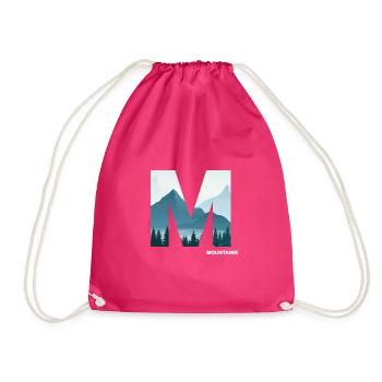 mountain hiking alpine high-altitude summits - Drawstring Bag - fuchsia - Front
