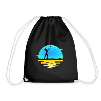 VOLLEYBALL SERVE VOLLEYBALL fille sur la plage - Sac de sport léger - noir - Devant