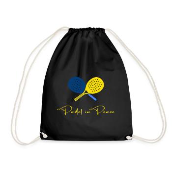 Padel tennis Padel Padel player "padel in peace" - Drawstring Bag - black - Front