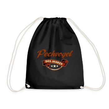 Pechvogel des Jahres - Rahmenlos Geschenk - Turnbeutel - Schwarz - Vorne