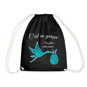 T-shirt cadeau annonce grossesse C'est un garçon ! - Sac de sport léger - noir - Devant