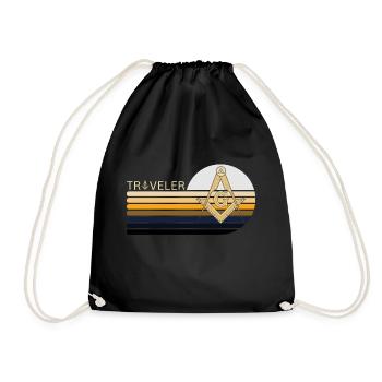 Freemasonry Freimaurer Travel Kompass - Turnbeutel - Schwarz - Vorne